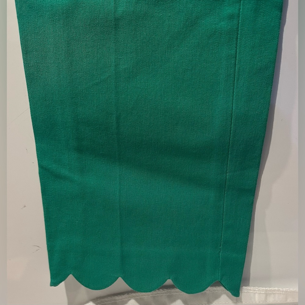 Talbots Green Scallop Chatham Crop Dress Pants Size 2 - Picture 2 of 7